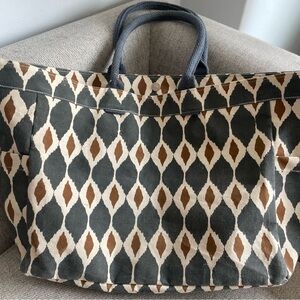 The Perfect Summer Tote Rock Flower Paper Ikat Geo Beach Bag